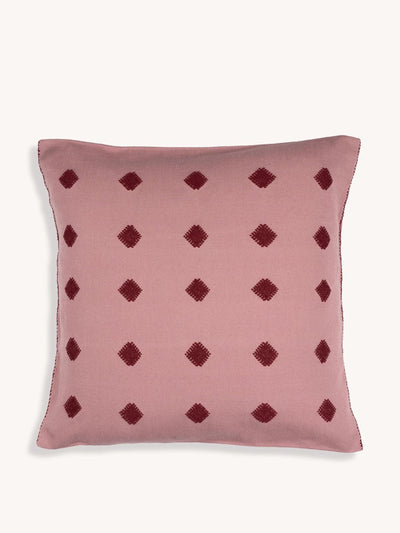 Routes Interiors Pink The Path Of The Sun handwoven cushion at Collagerie