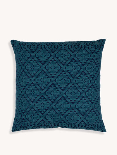 Routes Interiors Blue Zuma handwoven cushion cover at Collagerie