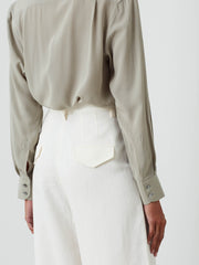 The silk crepe de chine sage boyfriend shirt Clothing With Nothing Underneath    - Collagerie