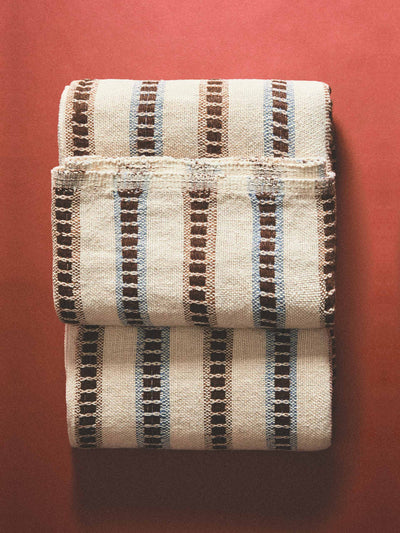 Zara Home x Collagerie Striped linen cotton throw at Collagerie