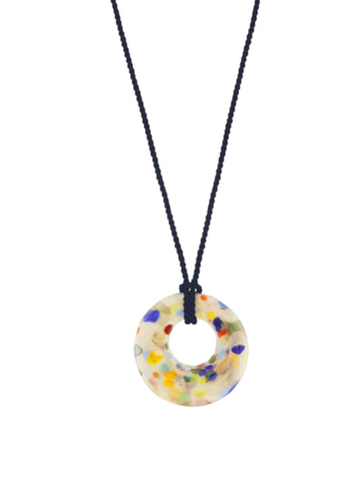 Sandralexandra Zero waste disc ivory cord necklace at Collagerie