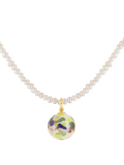 Sandralexandra Orbit pearl pendant Zero Waste necklace at Collagerie