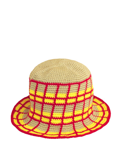 BrunnaCo Schoolgirl plaid crochet hat at Collagerie