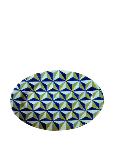 Silo Studio Starry eye platter, blue and olive at Collagerie