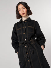 Black denim Willow trench coat