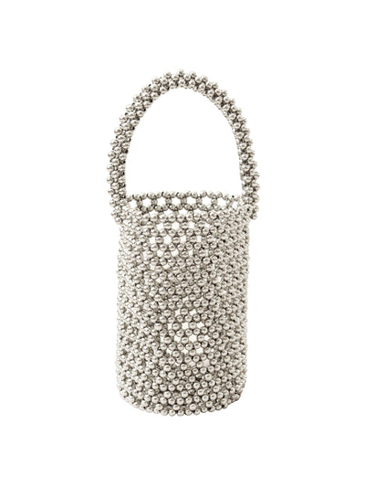 BrunnaCo Silva metallic beads bucket bag at Collagerie