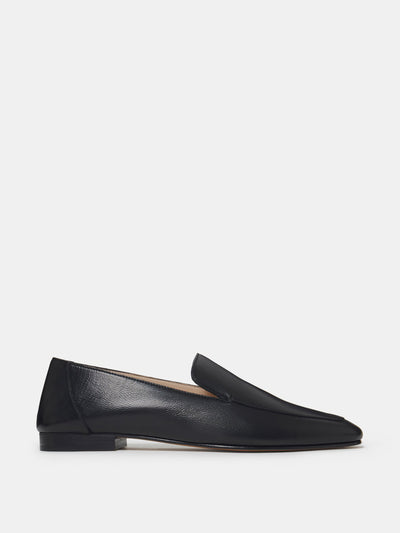 Le Monde Beryl Black leather soft loafers at Collagerie