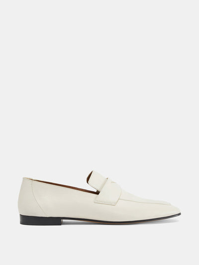 Le Monde Beryl Ecru placket leather soft loafers at Collagerie
