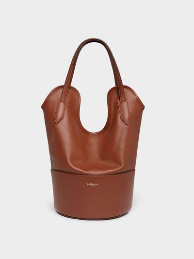 J&M Davidson Terracotta Small Ray bucket bag at Collagerie