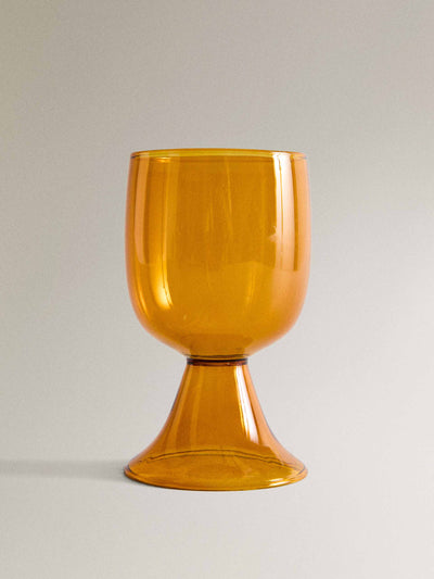 Zara Home x Collagerie Coloured short borosilicate wine glass at Collagerie