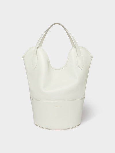 J&M Davidson Cream small Ray bucket bag at Collagerie
