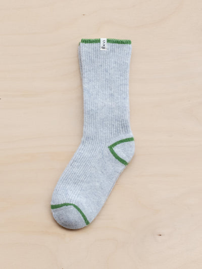 TBCo Cashmere and merino tipped socks in grey at Collagerie