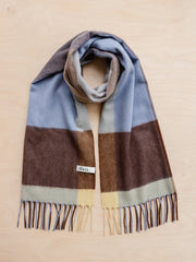 Lambswool oversized scarf in lilac edge check Style > Womens Scarves > Lambswool Scarves > Oversized TBCo    - Collagerie