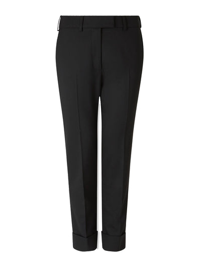 Cefinn Black Clement new wool easy waist turn up trousers at Collagerie