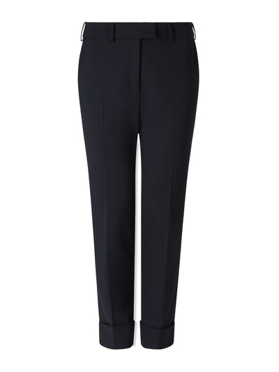 Cefinn Navy Clement new wool easy waist turn up trousers at Collagerie