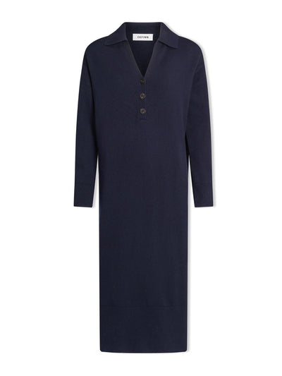 Cefinn Navy Eleanor wool knit dress at Collagerie