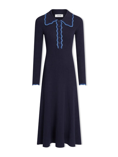 Cefinn Navy blue Josie wool knit dress at Collagerie