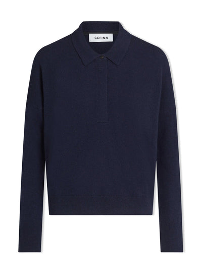 Cefinn Navy Kelly cashmere jumper at Collagerie