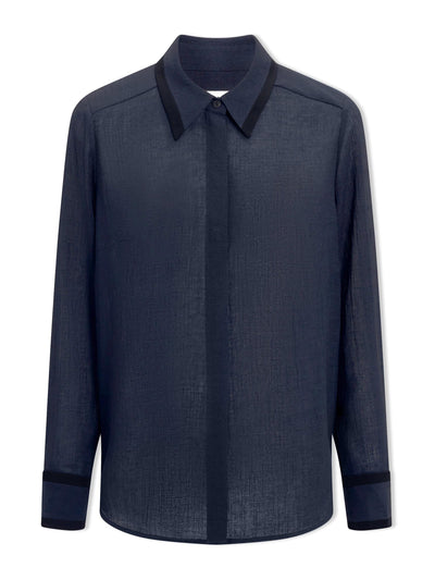 Cefinn Navy Sullivan Techni Voile shirt at Collagerie