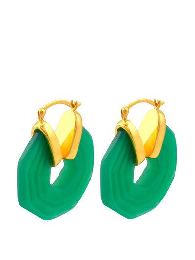 Shyla Jewellery Emerald Sphinx earrings at Collagerie