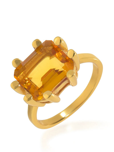 Shyla Jewellery Citrine Square claw ring at Collagerie