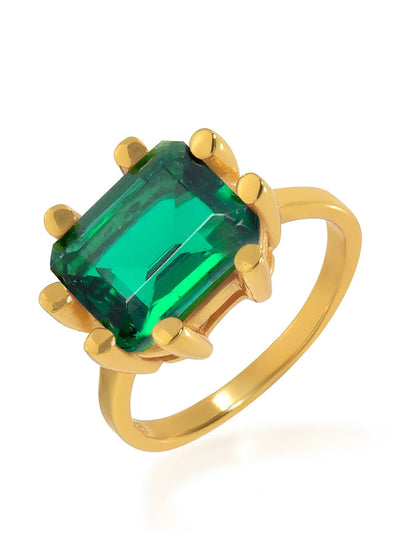 Shyla Jewellery Emerald Square claw ring at Collagerie