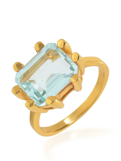 Shyla Jewellery Light blue Square claw ring at Collagerie