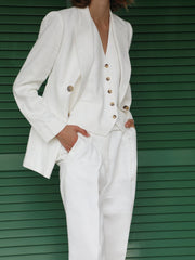 Emilia blazer in white linen