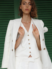Emilia blazer in white linen