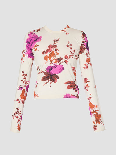 Erdem Rose pink overprint silk knit printed jumper at Collagerie