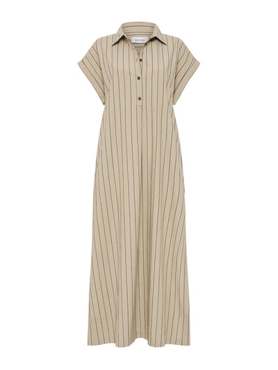 Matteau Sage stripe sleeveless stripe djellaba at Collagerie