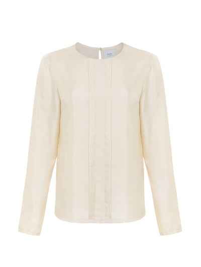 Stathe Cream silk Choya top at Collagerie