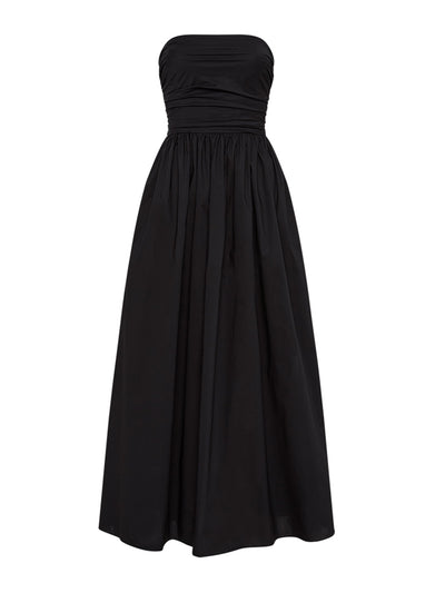 Matteau Black strapless lace up dress at Collagerie