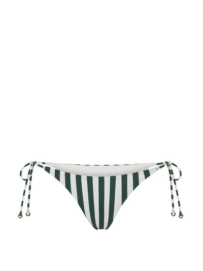 Anemos Green vertical stripes string tie bikini bottom at Collagerie