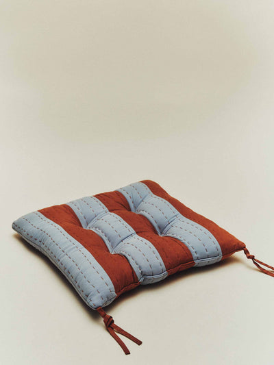 Zara Home x Collagerie Striped seat cushion at Collagerie