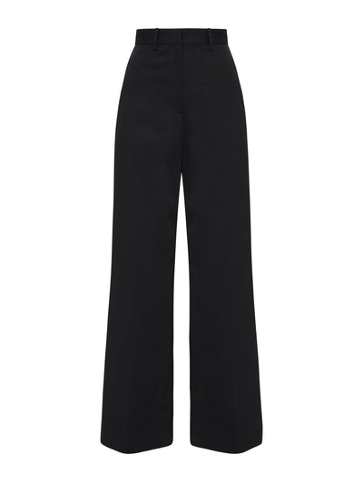 Matteau Black straight twill trousers at Collagerie