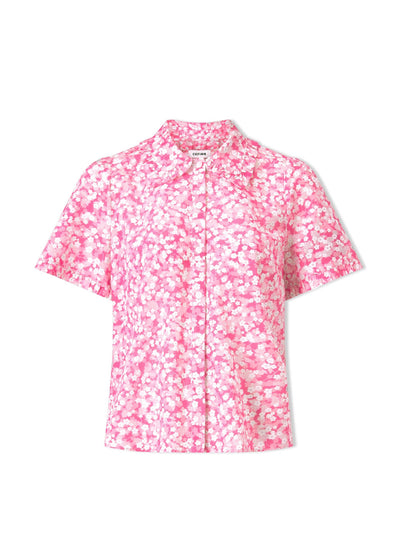 Cefinn Hot pink blossom print Pippi cotton blend blouse at Collagerie