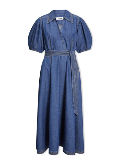Cefinn Light blue Wren denim maxi dress at Collagerie