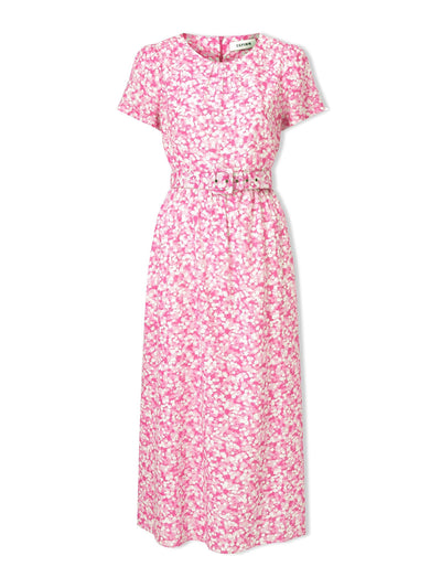 Cefinn Hot pink blossom print Nina cotton blend maxi dress at Collagerie