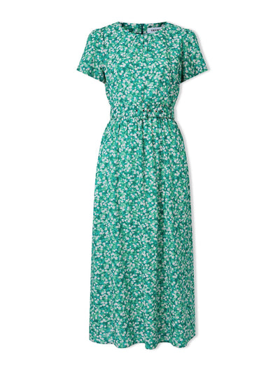 Cefinn Mid green blossom print Nina cotton blend maxi dress at Collagerie