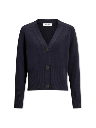 Cefinn Navy Caro cotton cardigan at Collagerie