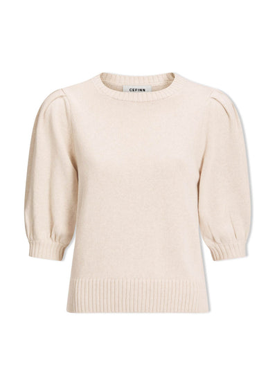 Cefinn Oatmeal Amalie linen blend jumper at Collagerie