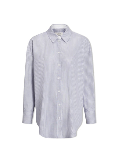 Cefinn Blue white stripe Sammy organic cotton shirt at Collagerie