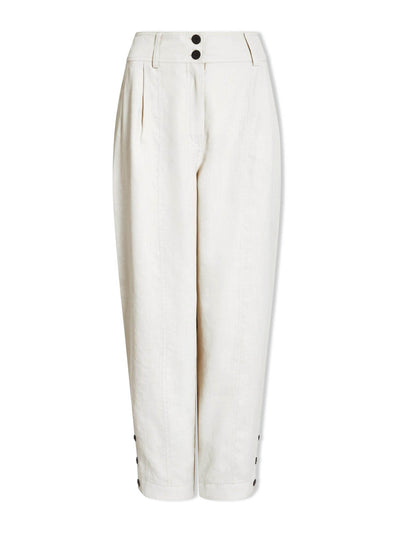 Cefinn Cream Tyson techni linen tapered trousers at Collagerie