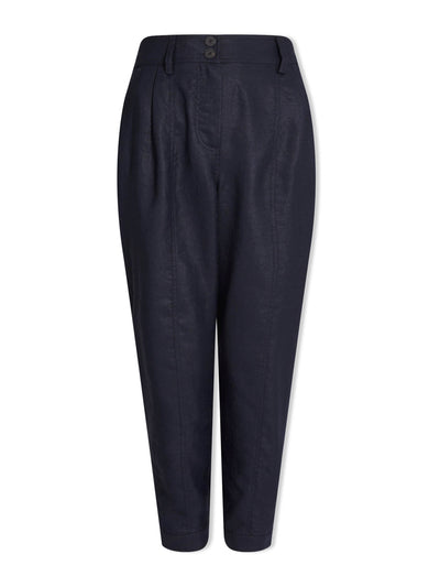 Cefinn Navy Tyson techni linen tapered trousers at Collagerie