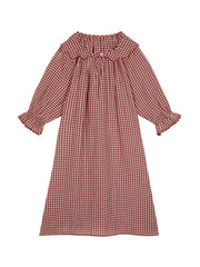 Rust gingham Sabrina nightdress  If Only If Age 2-4   - Collagerie