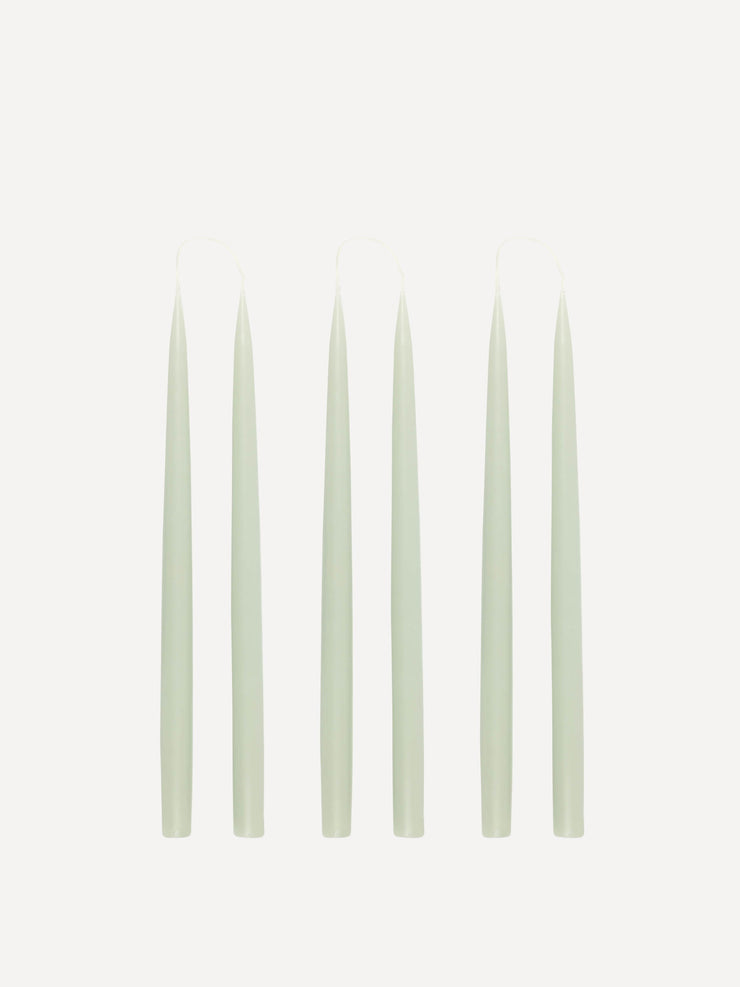 Danish taper candles in sage green (set of 6) Candles & Candleware Rebecca Udall    - Collagerie