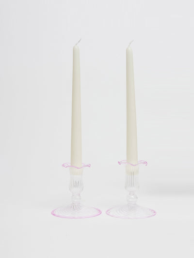 Maison Margaux Pink Isla candleholders, set of 2 at Collagerie