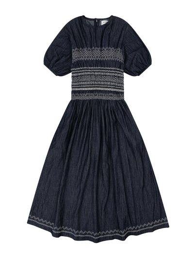 Seventy + Mochi Washed indigo Sally dress at Collagerie