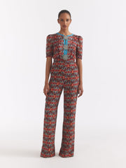 Topaz silk Jamie jumpsuit